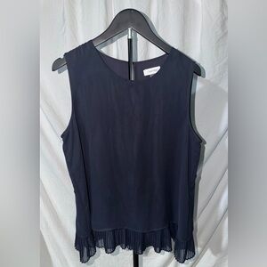 Calvin Klein Navy Sleeveless Blouse